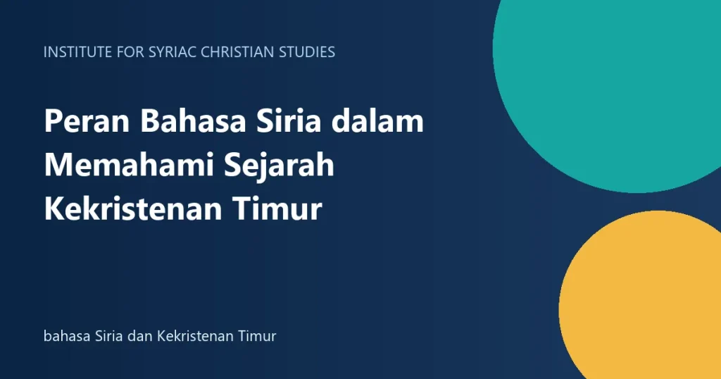 bahasa Siria dan Kekristenan Timur