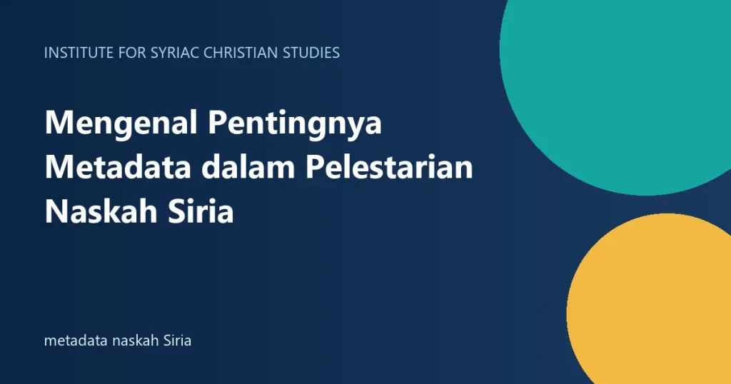 metadata naskah Siria